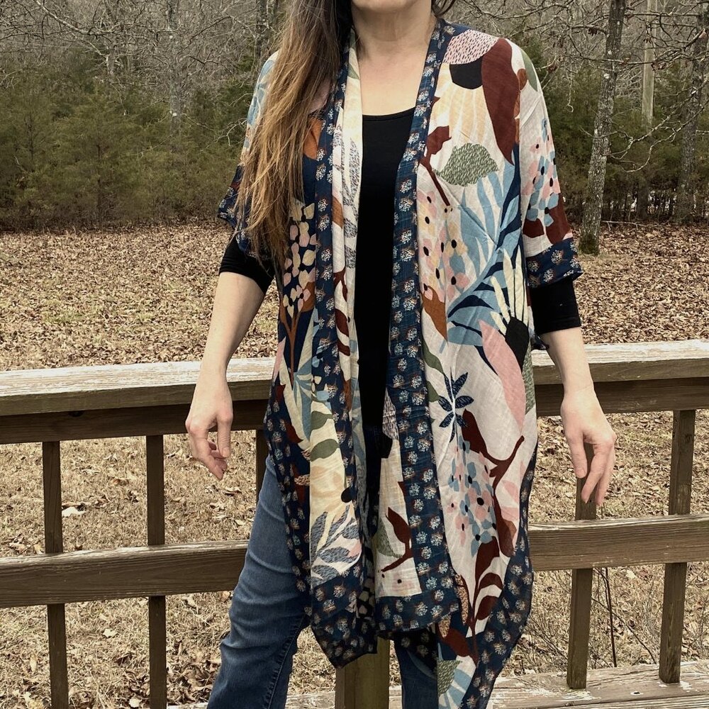 One by Onedder Botanical Floral Kimono Wear as a cardigan or cover up